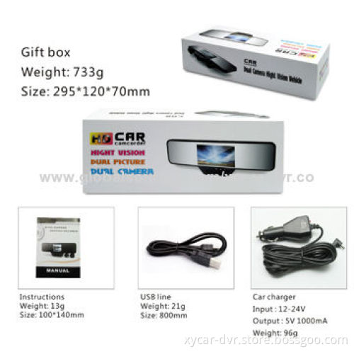 Car Video Camera, Supports Day Night Mode, Seamless Loop Recording, Built-in Microphone and Speaker